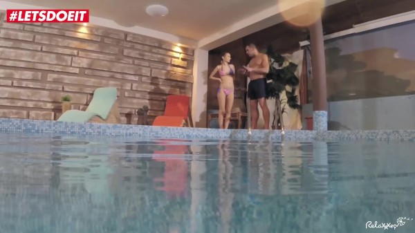 LETSDOEIT - Sex Next To Swimming Pool With Horny Couple