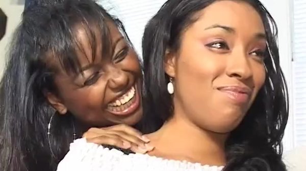 Black lesbian babe tasting slippery cunt of black chick